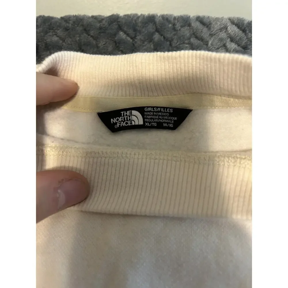 The North Face Sweatshirt & Sweatpants 2 Piece Set Girls 2XL Cream Fleece Cotton
